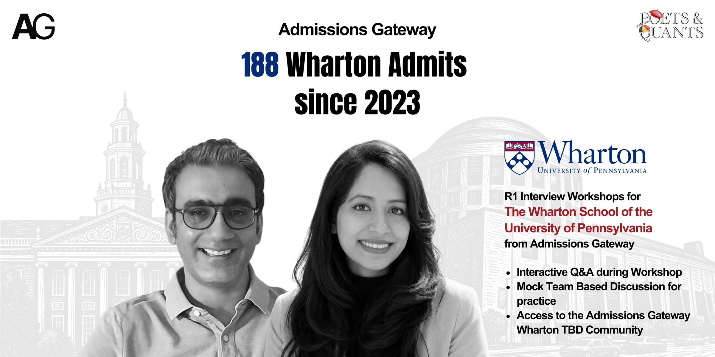 Round 1 interview workshops for Wharton from Admissions Gateway