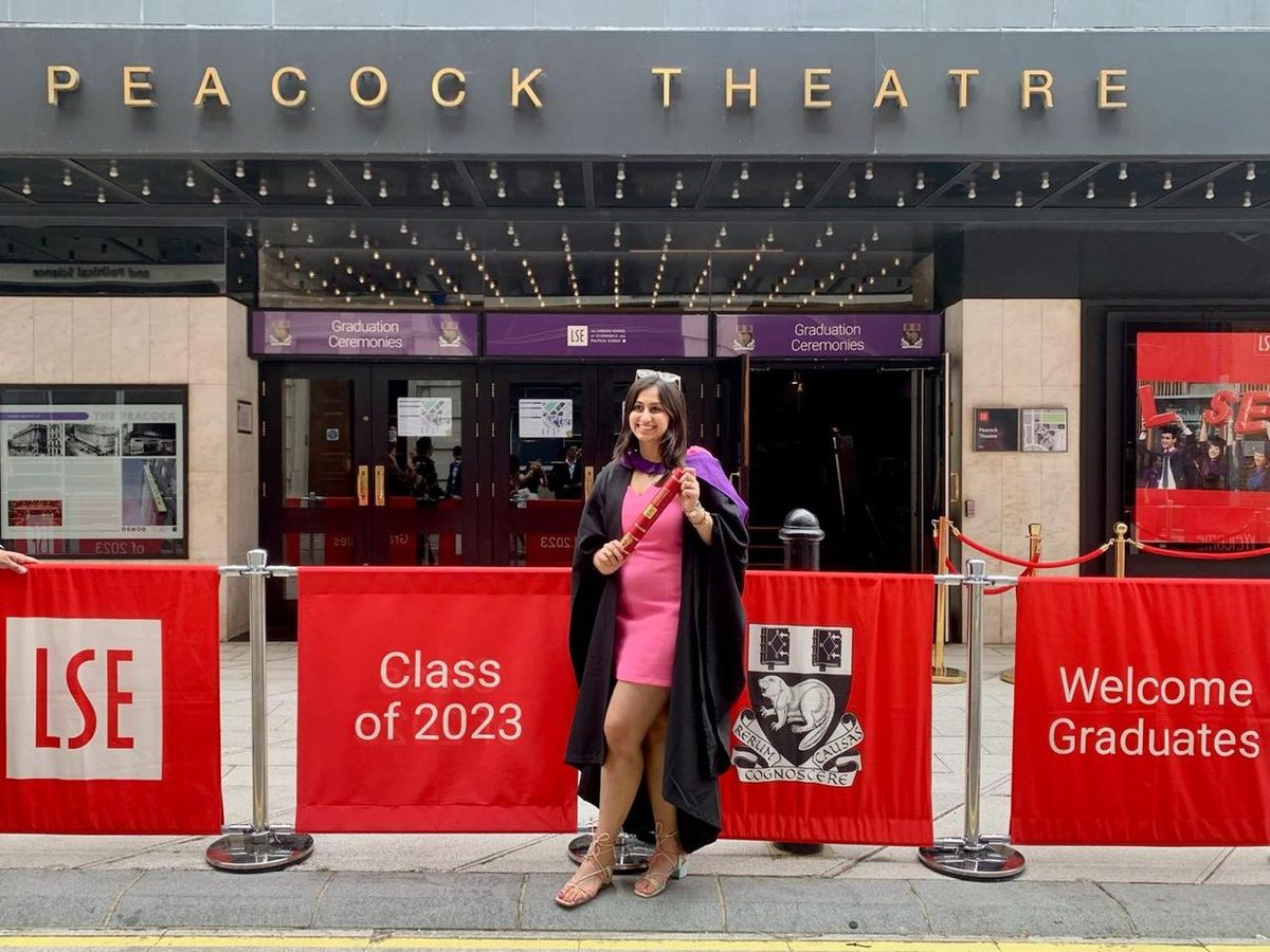 Dhwanikta Sahani at her London School of Economics graduation