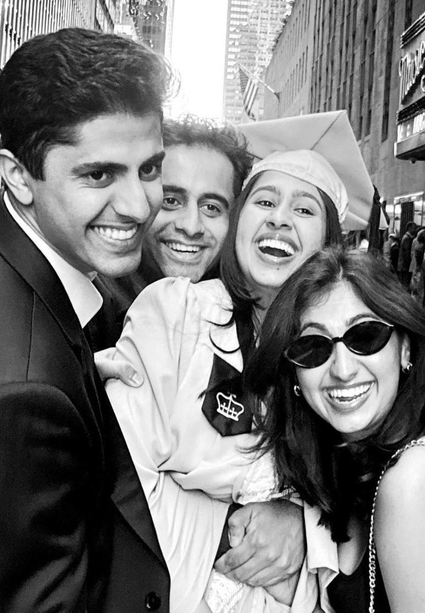 The four Sahani siblings together at Navya's graduation