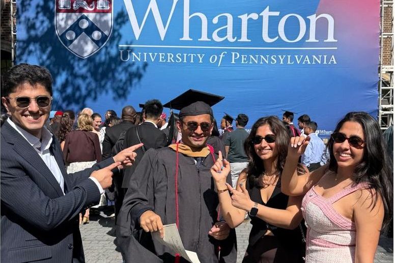The four Sahani siblings at Nirav's Wharton graduation